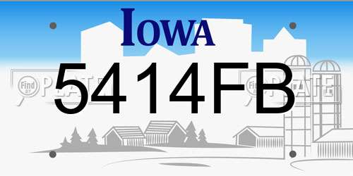 5414FB Iowa License Plate