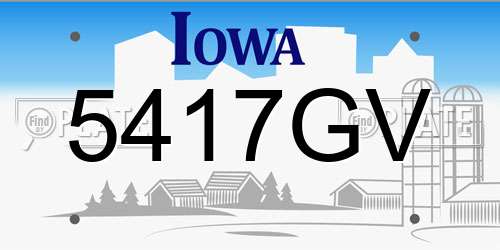 5417GV Iowa License Plate