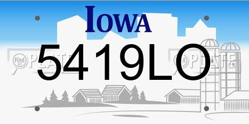 5419LO Iowa License Plate