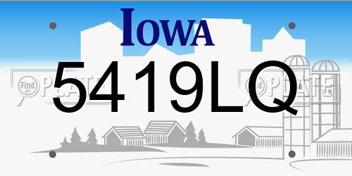5419LQ Iowa License Plate