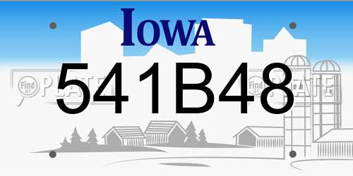 541B48 Iowa License Plate