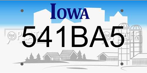 541BA5 Iowa License Plate