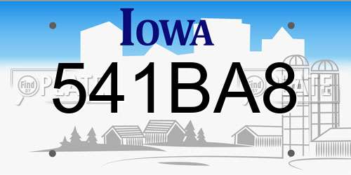 541BA8 Iowa License Plate