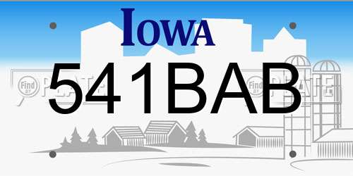 541BAB Iowa License Plate