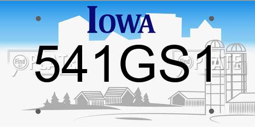 541GS1 Iowa License Plate