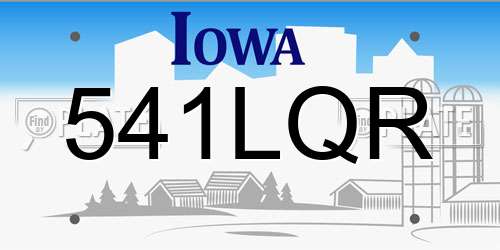 541LQR Iowa License Plate