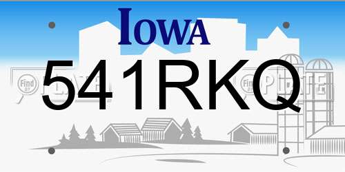 541RKQ Iowa License Plate