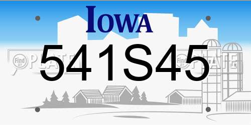 541S45 Iowa License Plate