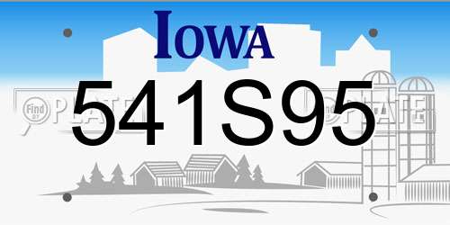 541S95 Iowa License Plate