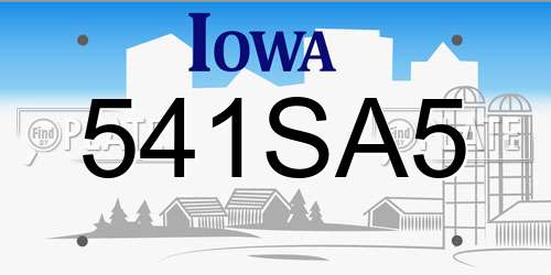 541SA5 Iowa License Plate