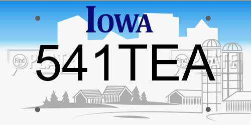 541TEA Iowa License Plate