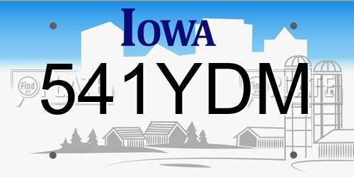 541YDM Iowa License Plate