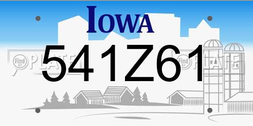 541Z61 Iowa License Plate