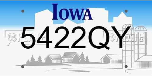 5422QY Iowa License Plate