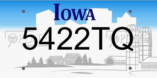 5422TQ Iowa License Plate