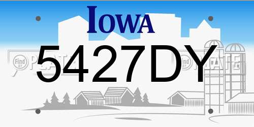 5427DY Iowa License Plate