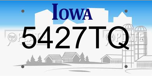 5427TQ Iowa License Plate