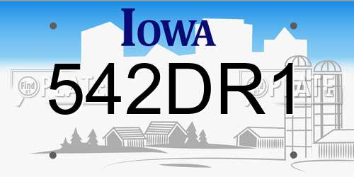542DR1 Iowa License Plate