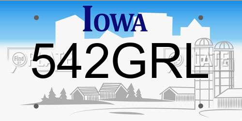 542GRL Iowa License Plate