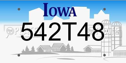 542T48 Iowa License Plate