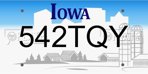542TQY Iowa License Plate