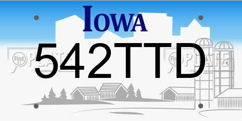 542TTD Iowa License Plate