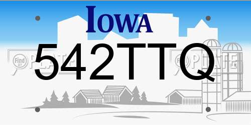 542TTQ Iowa License Plate