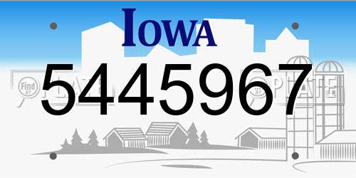 5445967 Iowa License Plate