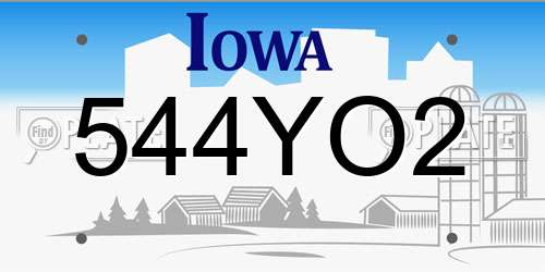 544YO2 Iowa License Plate