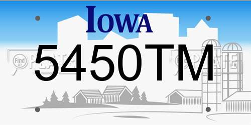 5450TM Iowa License Plate
