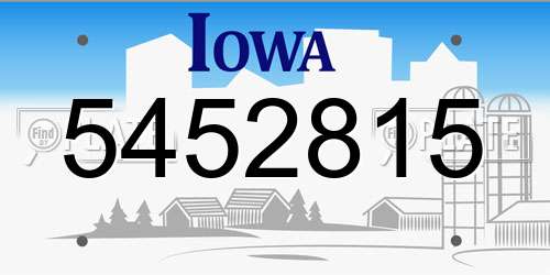 5452815 Iowa License Plate