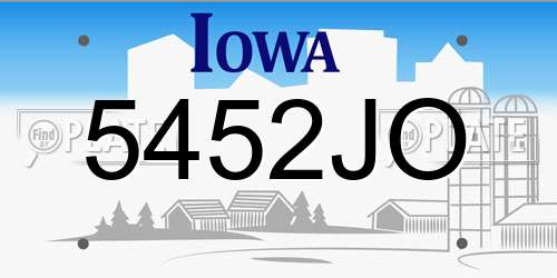 5452JO Iowa License Plate
