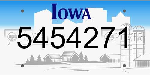 5454271 Iowa License Plate