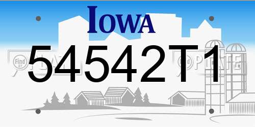 54542T1 Iowa License Plate