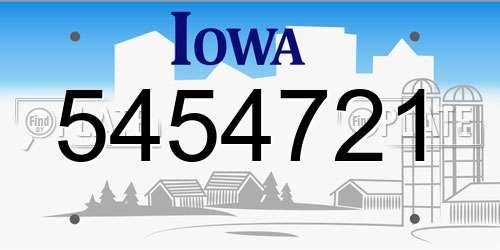 5454721 Iowa License Plate