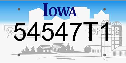 54547T1 Iowa License Plate