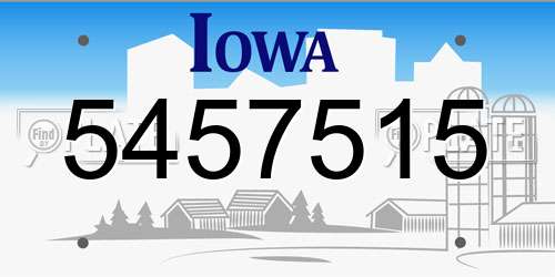 5457515 Iowa License Plate