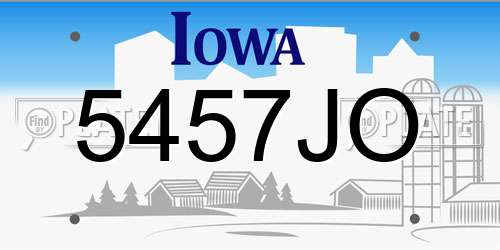 5457JO Iowa License Plate