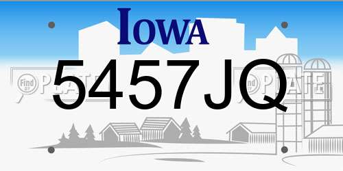 5457JQ Iowa License Plate