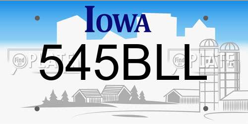 545BLL Iowa License Plate
