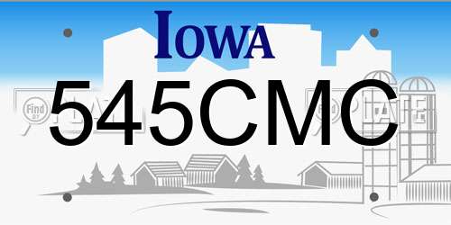 545CMC Iowa License Plate
