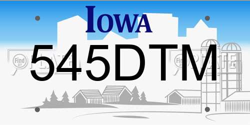 545DTM Iowa License Plate