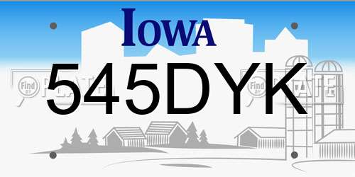545DYK Iowa License Plate