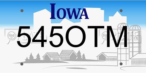 545OTM Iowa License Plate