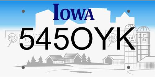 545OYK Iowa License Plate