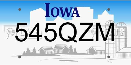 545QZM Iowa License Plate