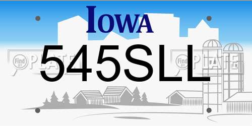 545SLL Iowa License Plate