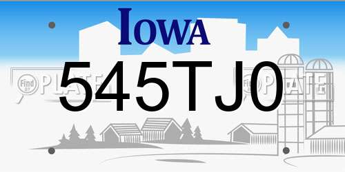 545TJ0 Iowa License Plate