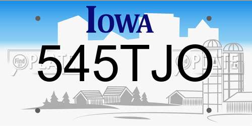 545TJO Iowa License Plate