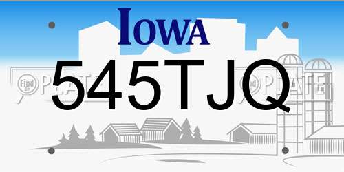 545TJQ Iowa License Plate